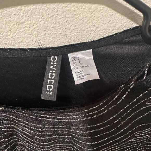 🎀H&M Divided Black Swirl Sparkly Mini Dress - Black - Picture 4 of 9